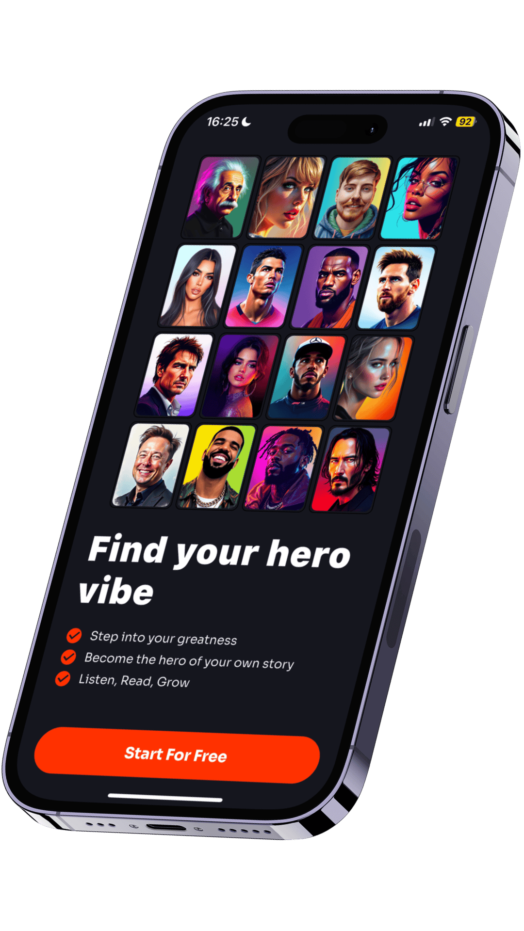 Hero Story App Mockup